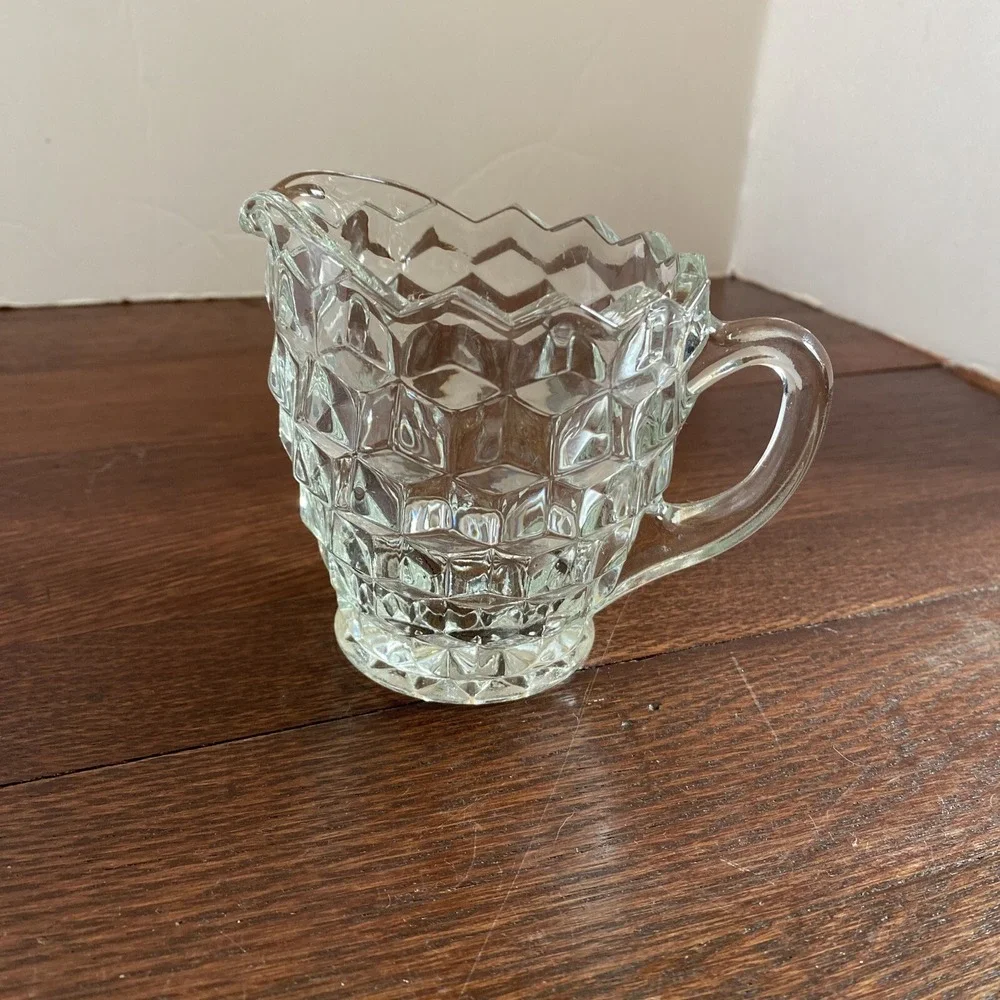 AMERICAN FOSTORIA Creamer Small Pitcher VINTAGE CRYSTAL - Picture 1 of 6
